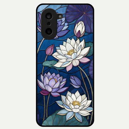  Purple Lotus Stained Glass Case For Oneplus Nord CE5 back cover – full design glossy printed glass finish
