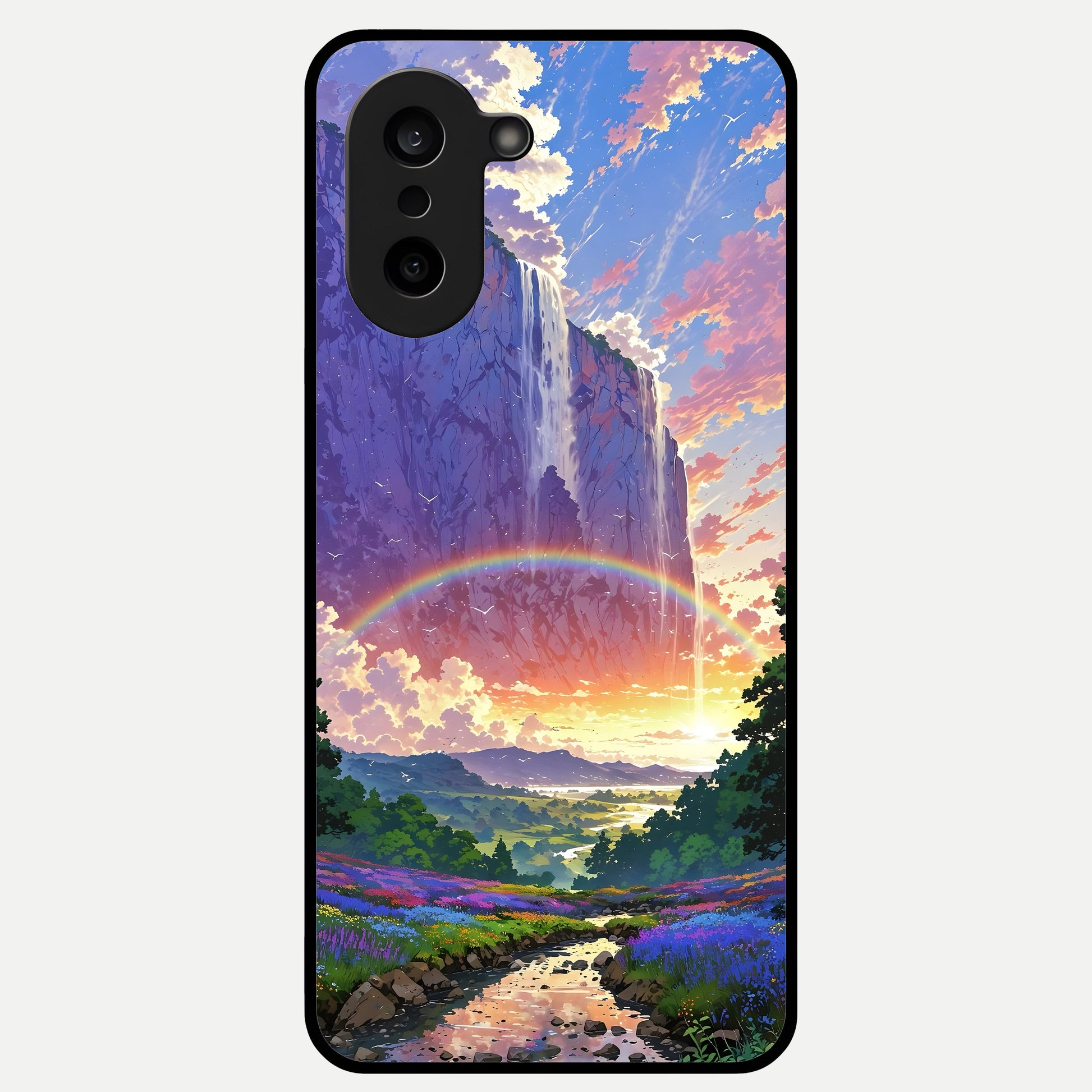  Rainbow Valley Dream Glass Case For Oneplus Nord CE5 back cover – full design glossy printed glass finish