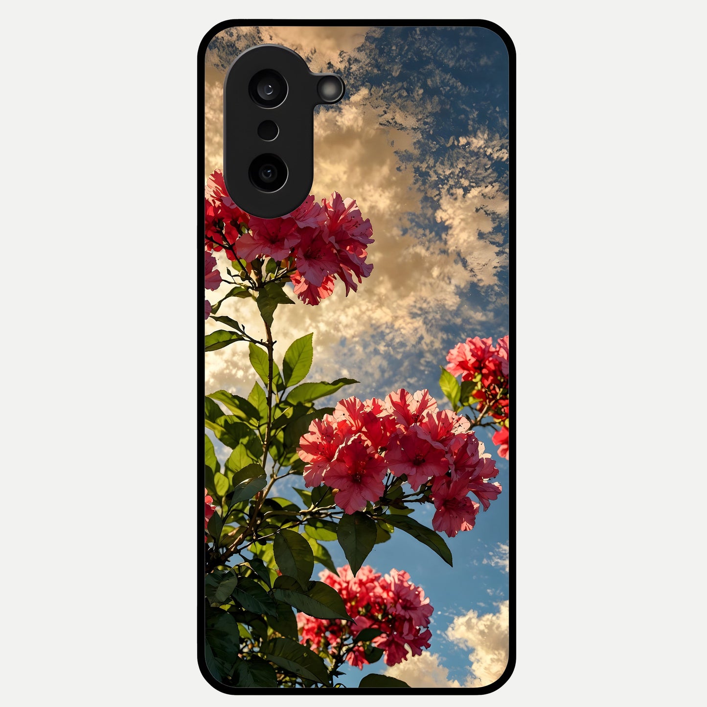  Red Bloom Skies Glass Case For Oneplus Nord CE5 back cover – full design glossy printed glass finish