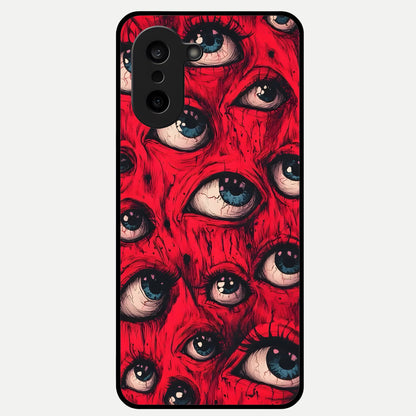  Red Eyes Pattern Glass Case For Oneplus Nord CE5 back cover – full design glossy printed glass finish