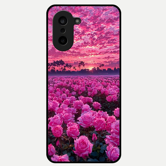  Rose Sunset Valley Glass Case For Oneplus Nord CE5 back cover – full design glossy printed glass finish