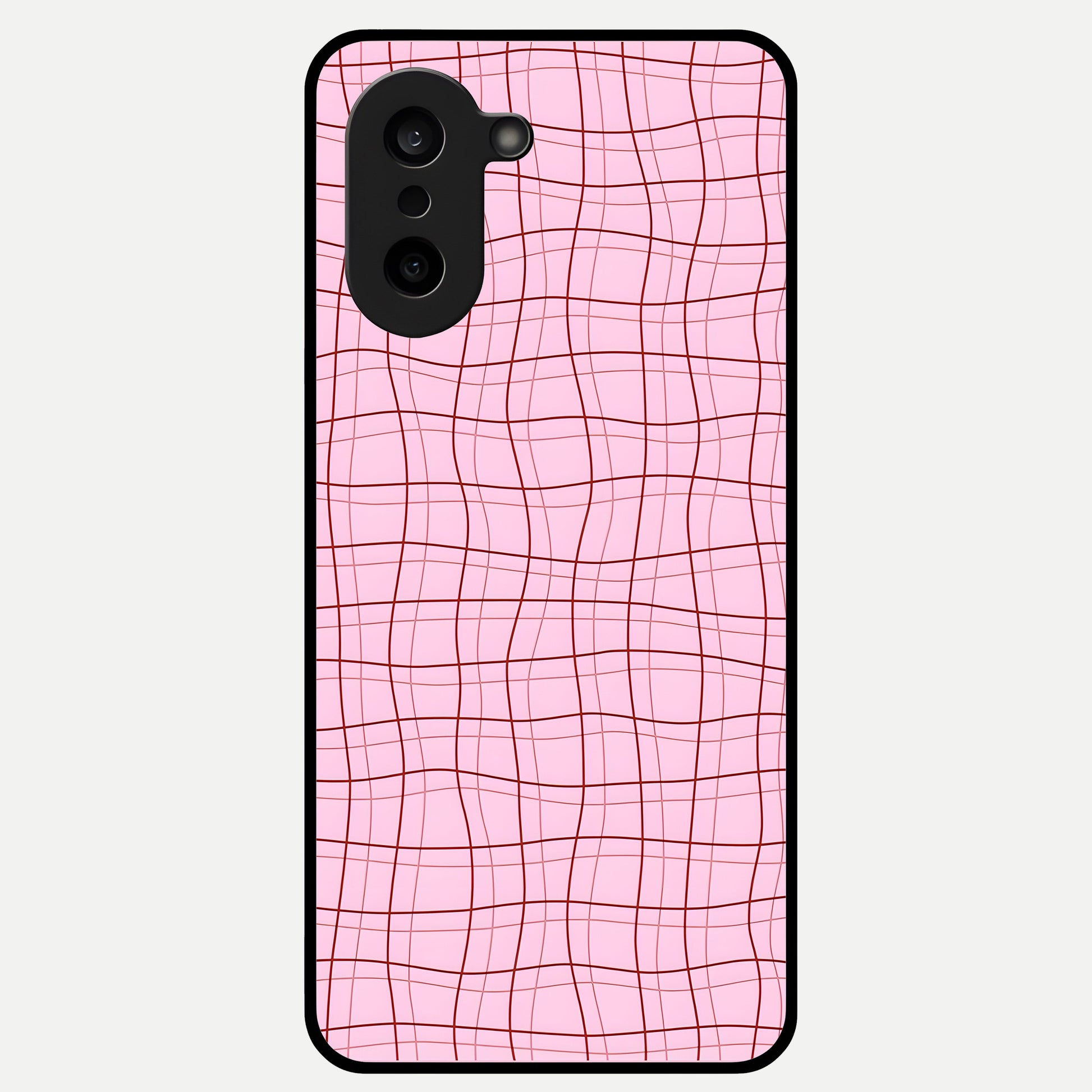  Soft Grid Bliss Glass Case For Oneplus Nord CE5 back cover – full design glossy printed glass finish