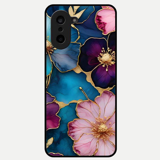  Sparkle Floral Glass Case For Oneplus Nord CE5 back cover – full design glossy printed glass finish