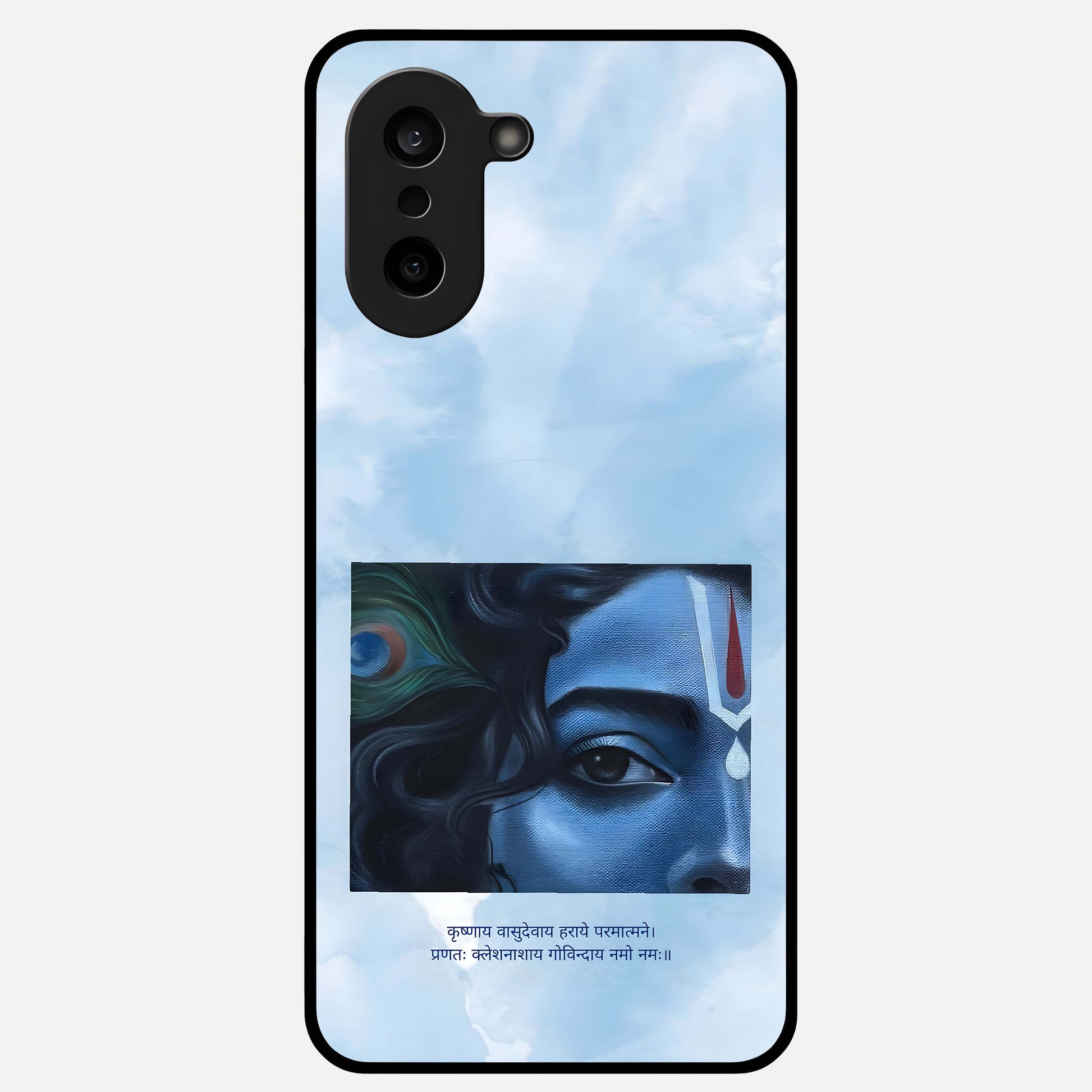  Spiritual Krishna Glass Case For Oneplus Nord CE5 back cover – full design glossy printed glass finish