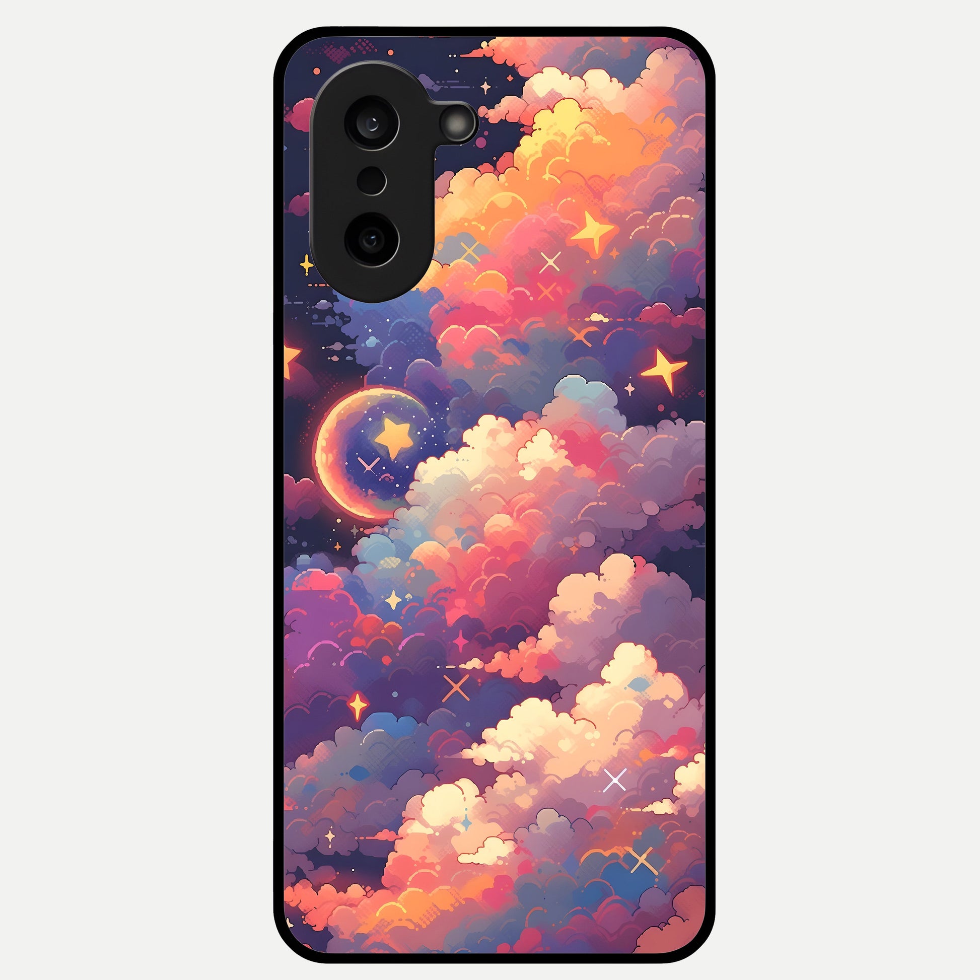  Starlit Dream Clouds Glass Case For Oneplus Nord CE5 back cover – full design glossy printed glass finish