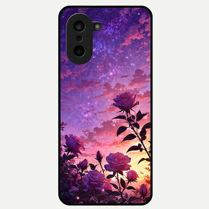  Starlit Rose Twilight Glass Case For Oneplus Nord CE5 back cover – full design glossy printed glass finish