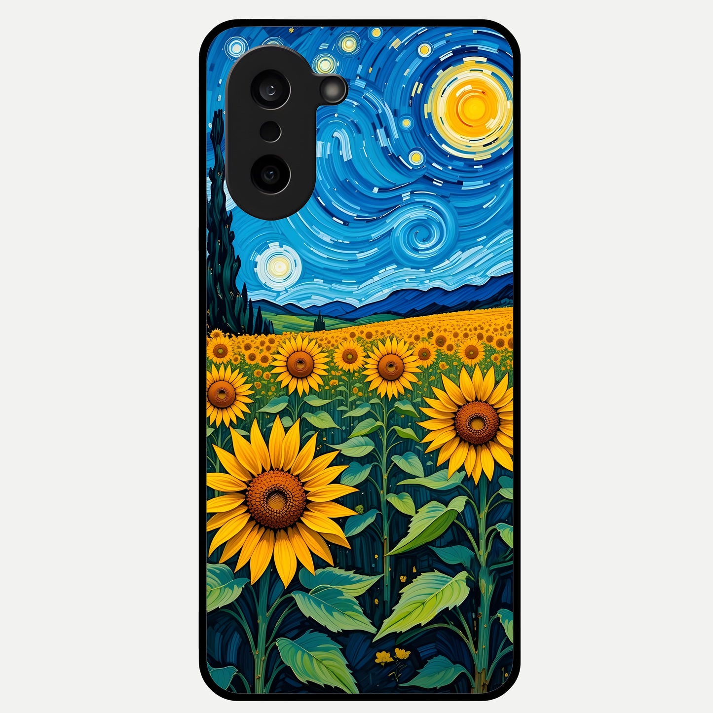  Starry Sunflower Dreams Glass Case For Oneplus Nord CE5 back cover – full design glossy printed glass finish