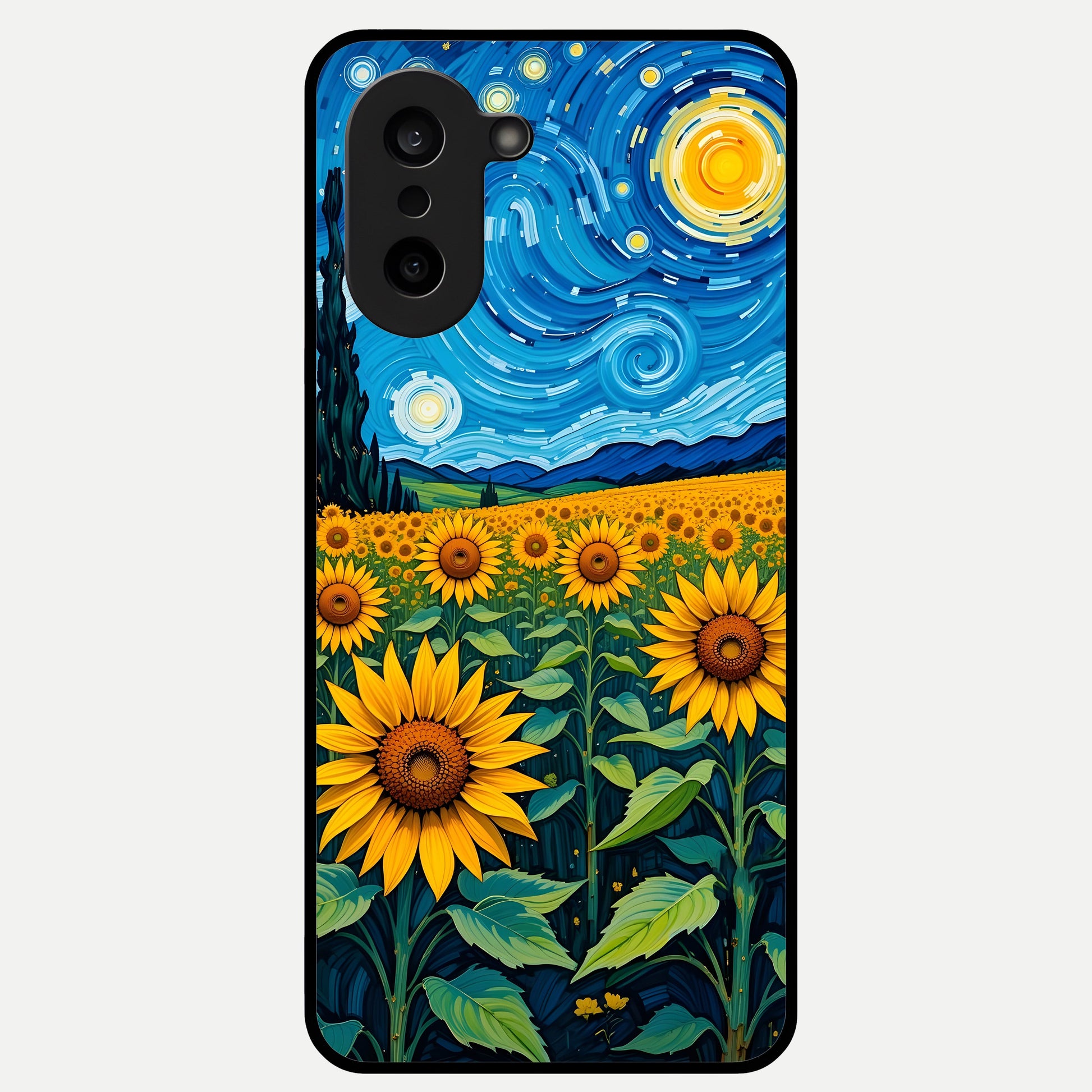  Starry Sunflower Dreams Glass Case For Oneplus Nord CE5 back cover – full design glossy printed glass finish