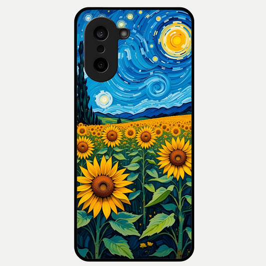  Starry Sunflower Dreams Glass Case For Oneplus Nord CE5 back cover – full design glossy printed glass finish