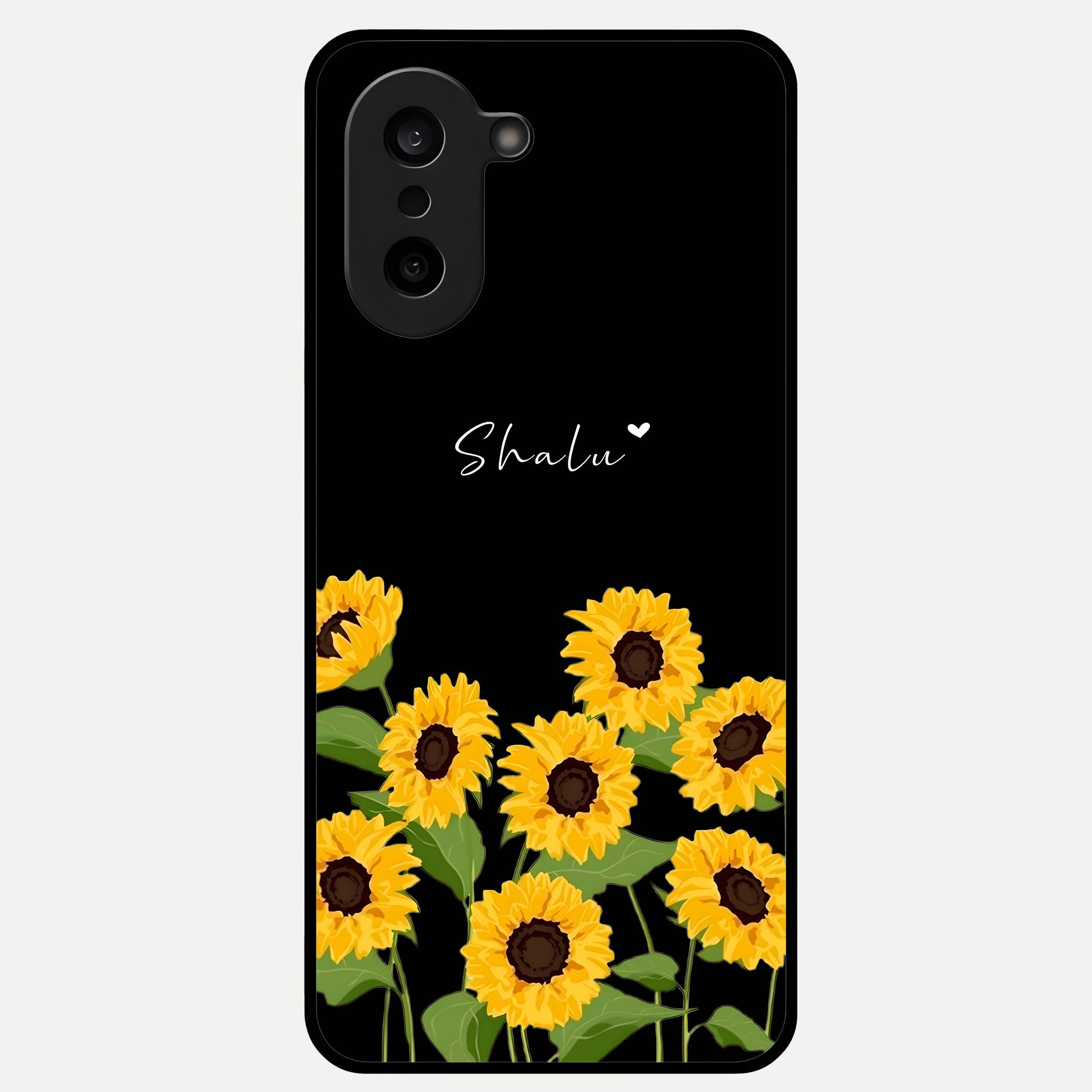  Sunflower Sky Bloom Glass Case For Oneplus Nord CE5 back cover – full design glossy printed glass finish