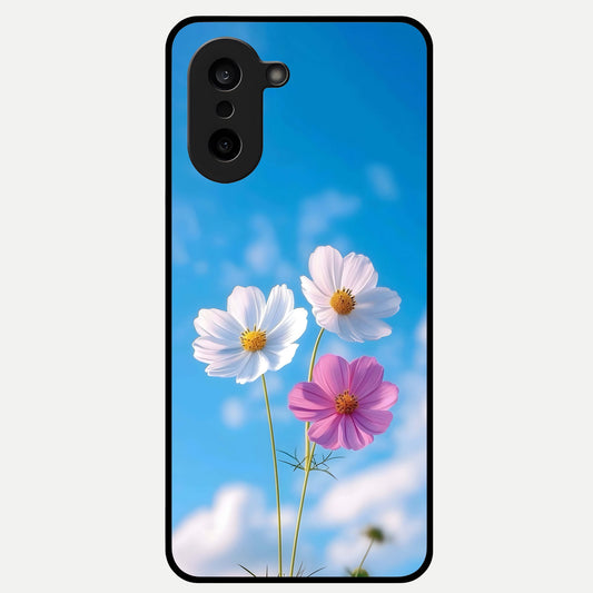  Tripple Flowers With Sky Glass Case For Oneplus Nord CE5 back cover – full design glossy printed glass finish