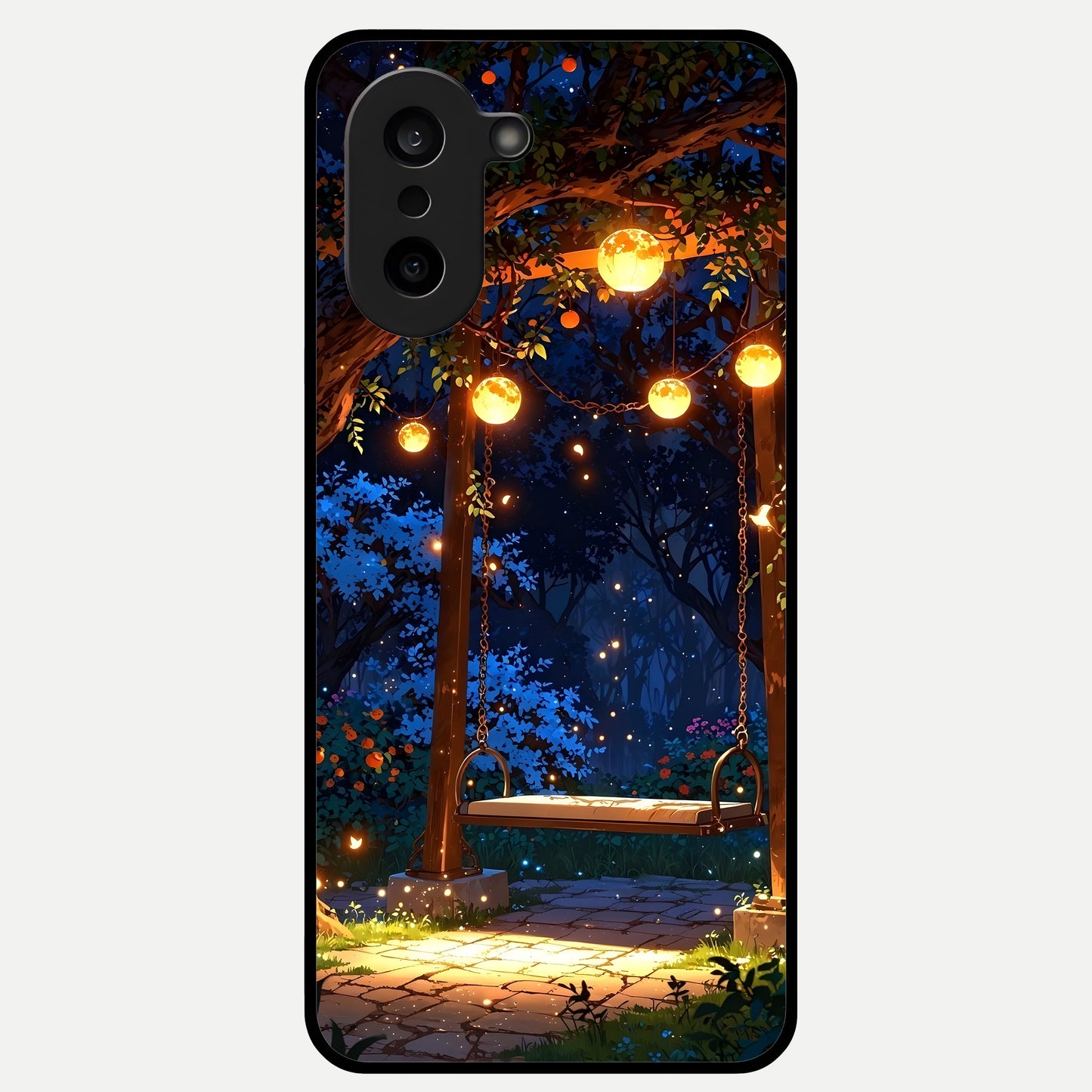  Twilight Garden Swing Glass Case For Oneplus Nord CE5 back cover – full design glossy printed glass finish