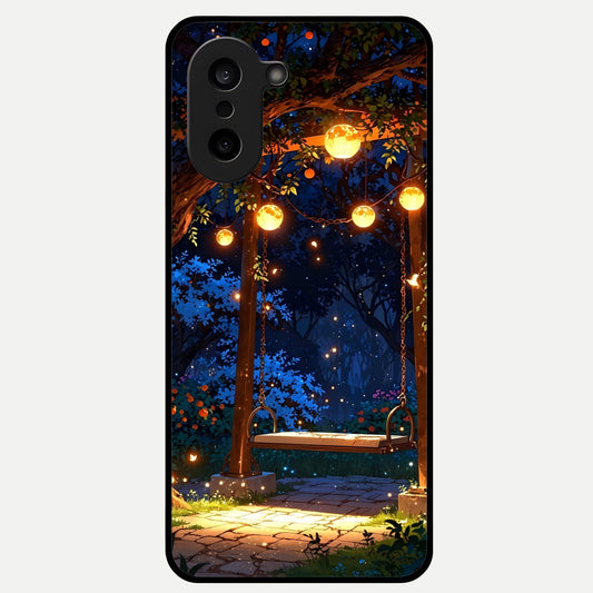  Twilight Garden Swing Glass Case For Oneplus Nord CE5 back cover – full design glossy printed glass finish