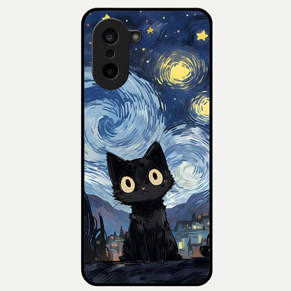  Van Gogh Cat Glass Case For Oneplus Nord CE5 back cover – full design glossy printed glass finish