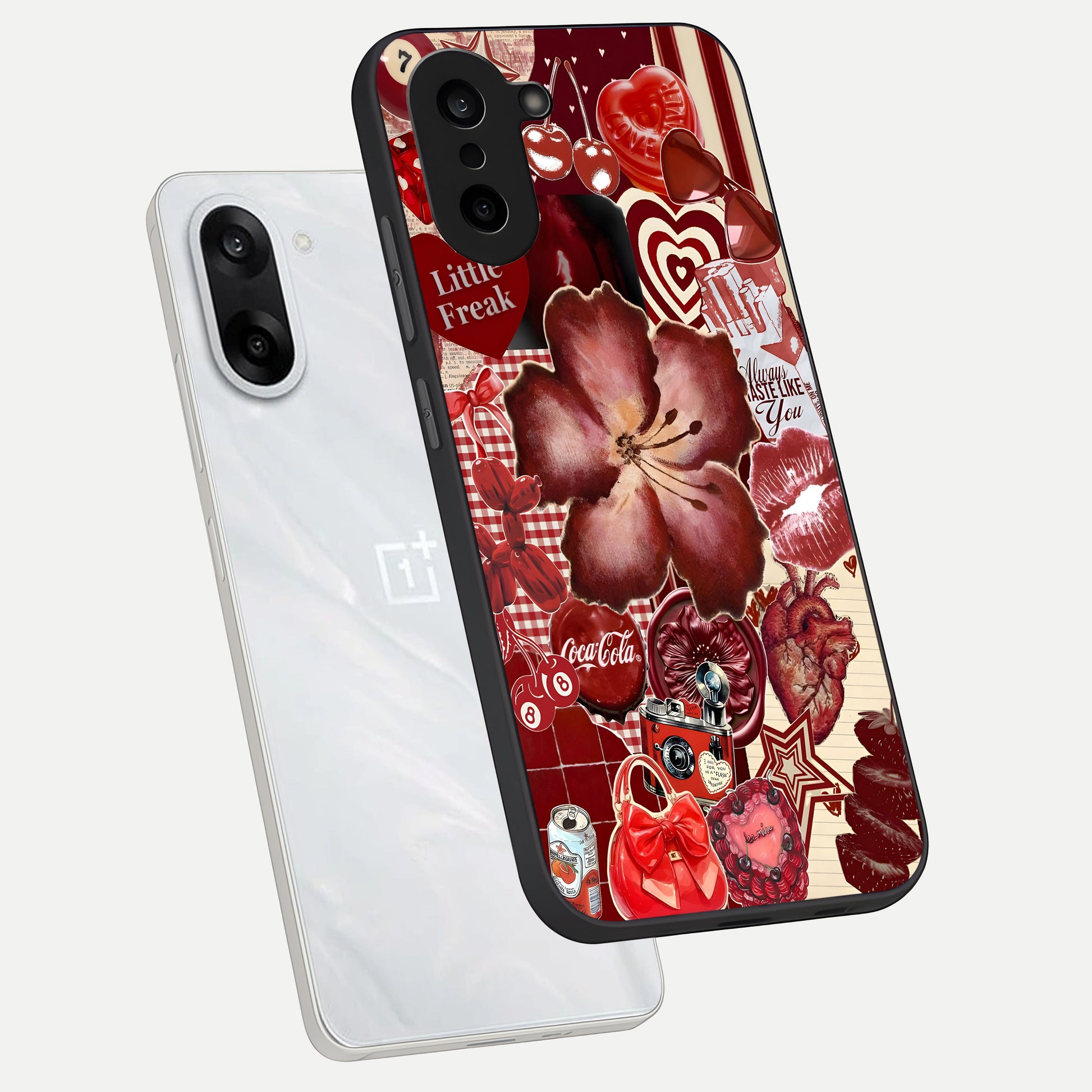  Aesthetic Little Freak phone case For Oneplus Nord CE5 showing premium glass back cover with detailed artwork