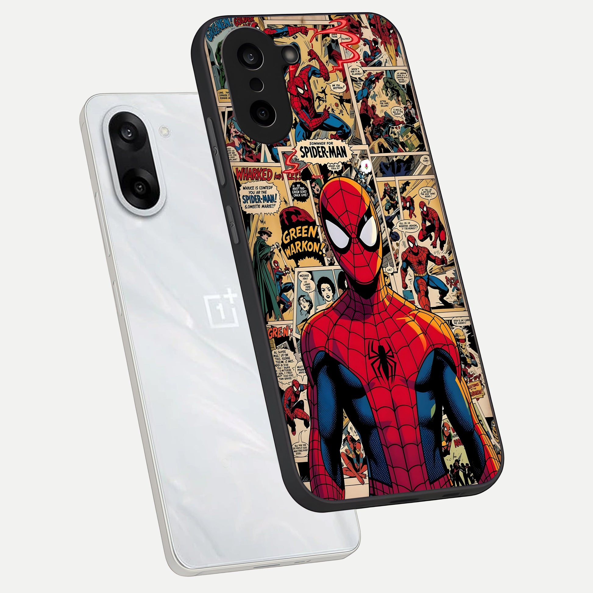  Aesthetic Spider phone case For Oneplus Nord CE5 showing premium glass back cover with detailed artwork