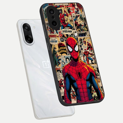  Aesthetic Spider phone case For Oneplus Nord CE5 showing premium glass back cover with detailed artwork