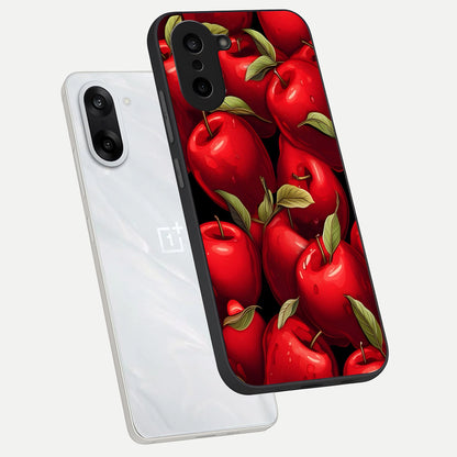  Apple Pattern phone case For Oneplus Nord CE5 showing premium glass back cover with detailed artwork