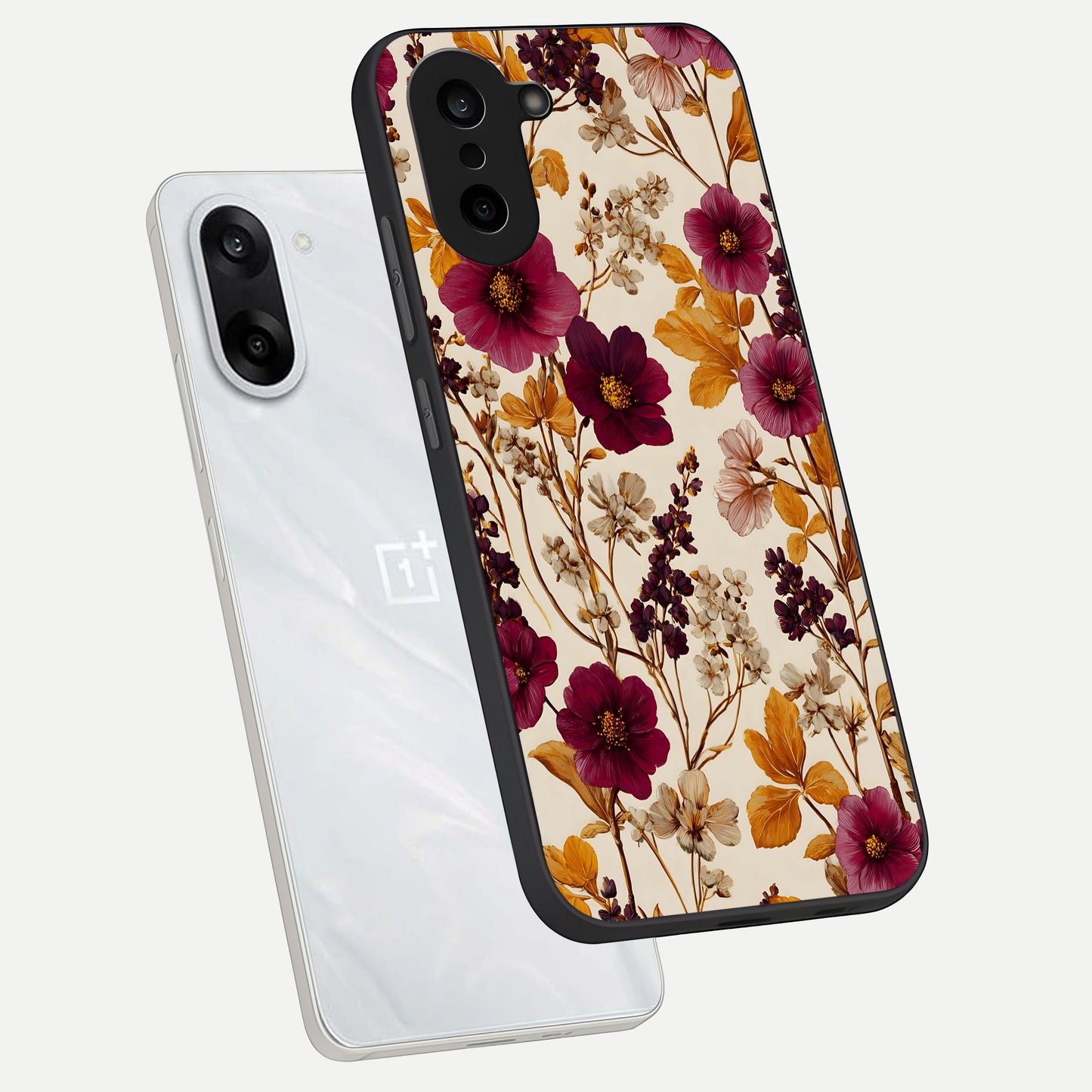  Autumn Wine Bloom phone case For Oneplus Nord CE5 showing premium glass back cover with detailed artwork