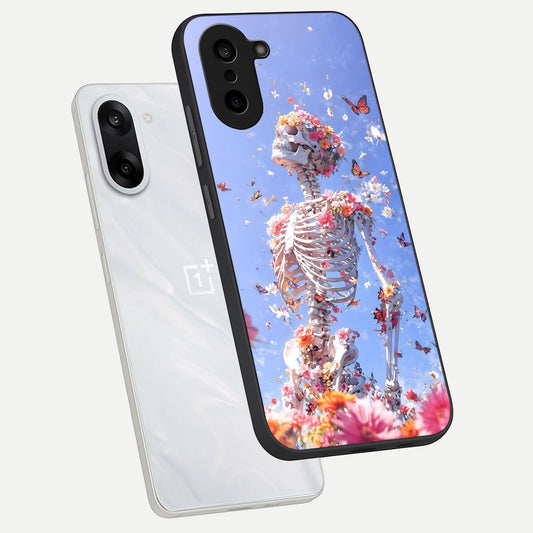  Bloom Beyond Bones phone case For Oneplus Nord CE5 showing premium glass back cover with detailed artwork