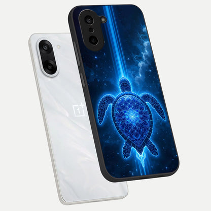  Blue Galaxy Turtle phone case For Oneplus Nord CE5 showing premium glass back cover with detailed artwork