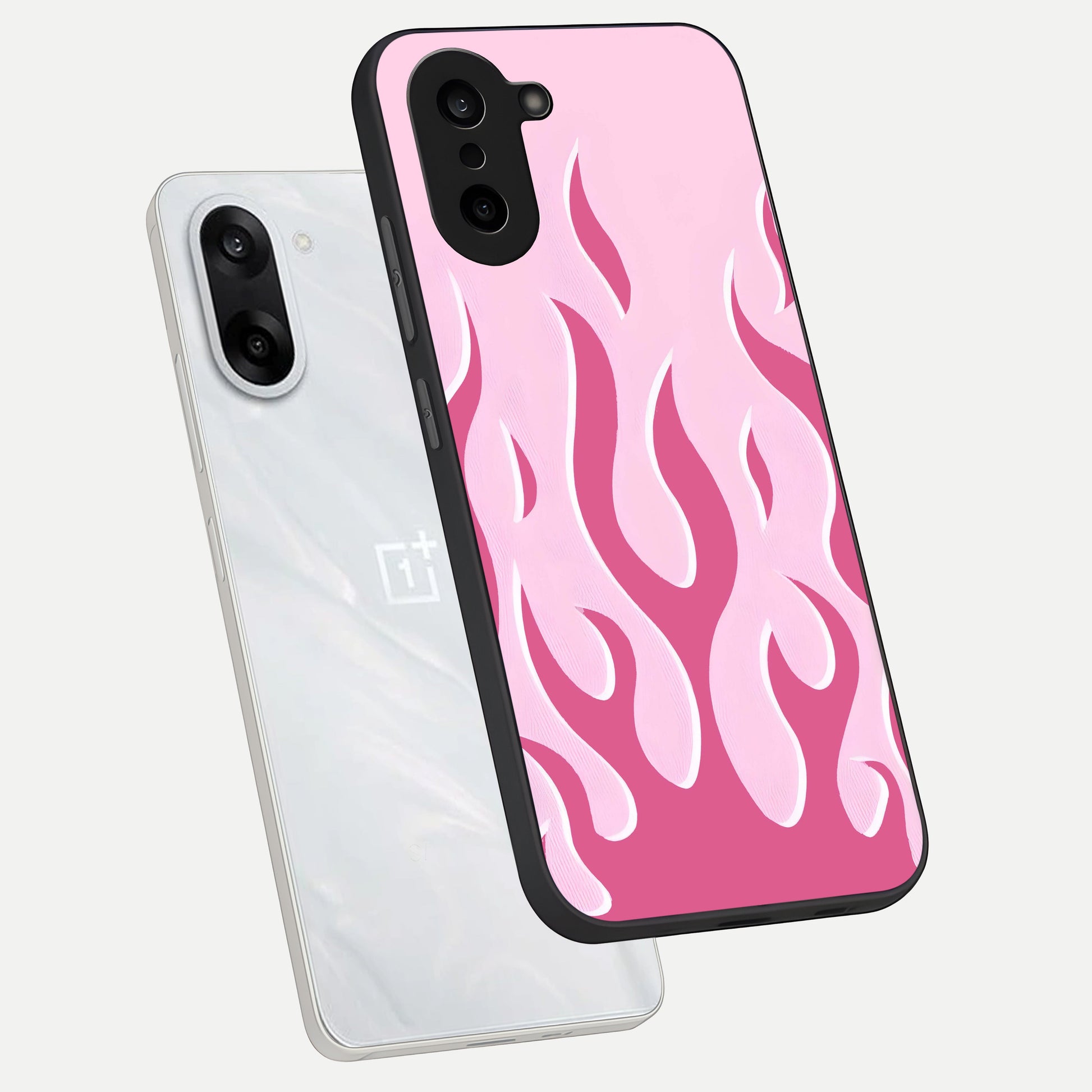  Blush Flame Energy phone case For Oneplus Nord CE5 showing premium glass back cover with detailed artwork