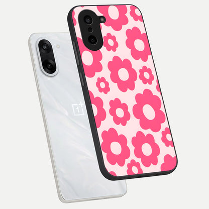  Blush Flower Pop phone case For Oneplus Nord CE5 showing premium glass back cover with detailed artwork