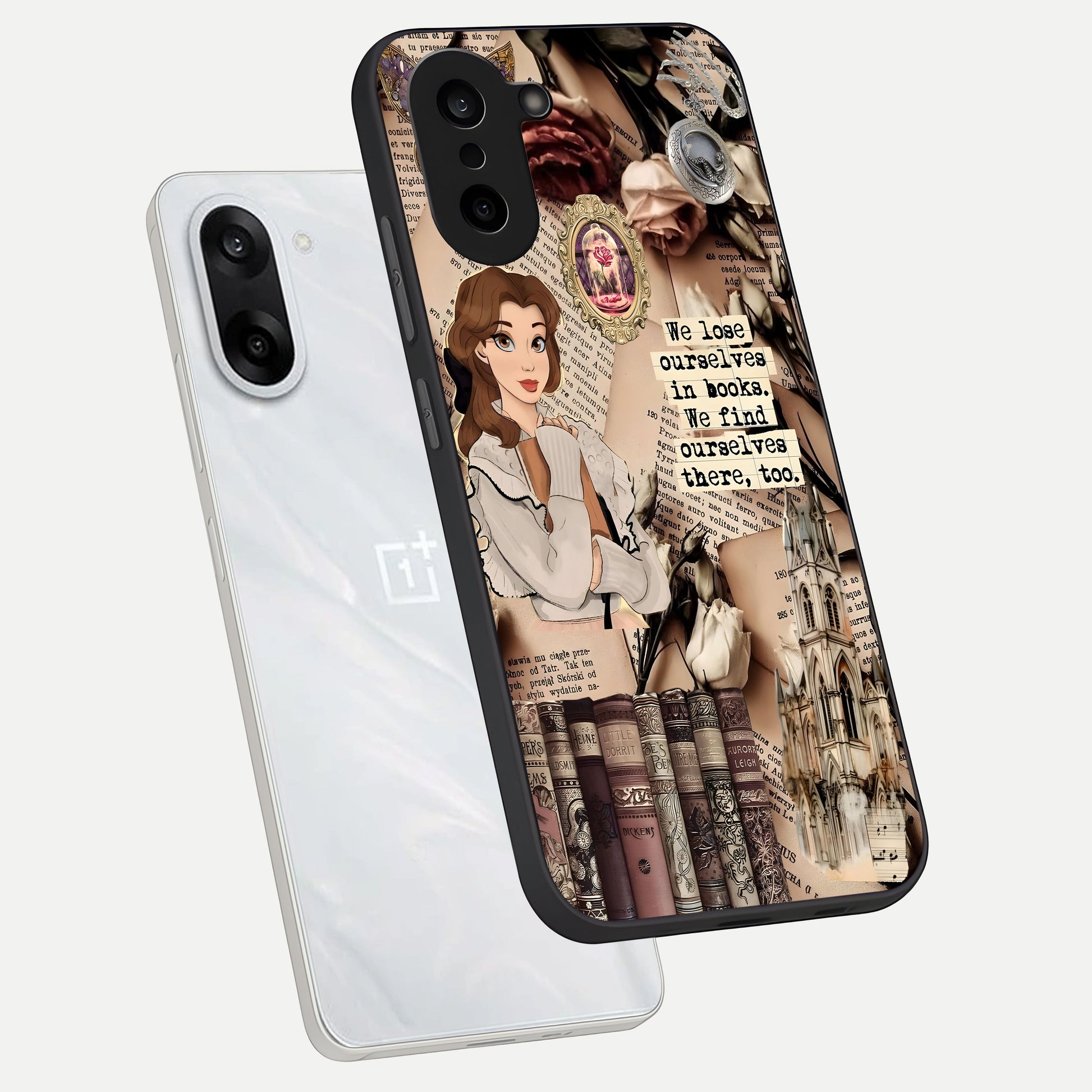  Bookish Dream World phone case For Oneplus Nord CE5 showing premium glass back cover with detailed artwork