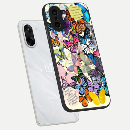  Butterflies Petal Dream phone case For Oneplus Nord CE5 showing premium glass back cover with detailed artwork