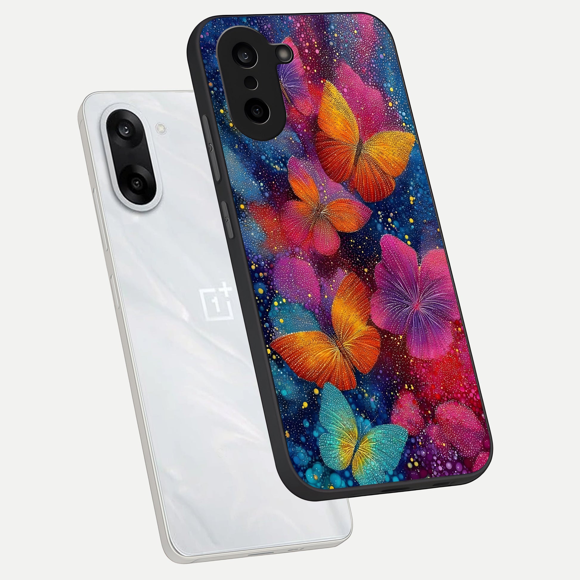  Butterfly Dream Mist phone case For Oneplus Nord CE5 showing premium glass back cover with detailed artwork