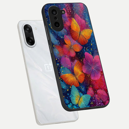  Butterfly Dream Mist phone case For Oneplus Nord CE5 showing premium glass back cover with detailed artwork