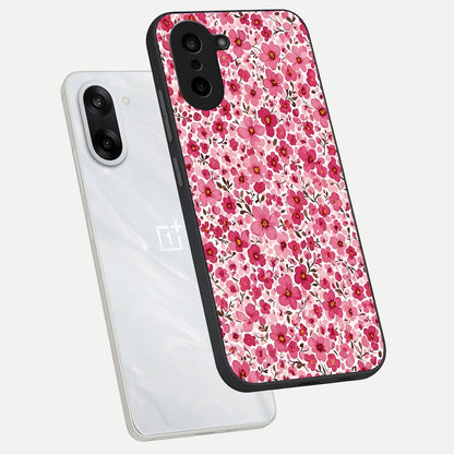  Cherry Blossom Charm phone case For Oneplus Nord CE5 showing premium glass back cover with detailed artwork