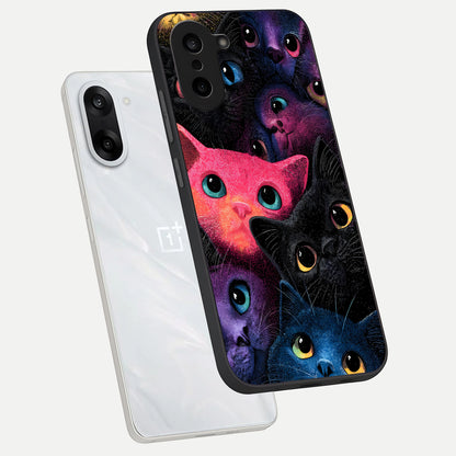  Cosmic Cats Dreams phone case For Oneplus Nord CE5 showing premium glass back cover with detailed artwork