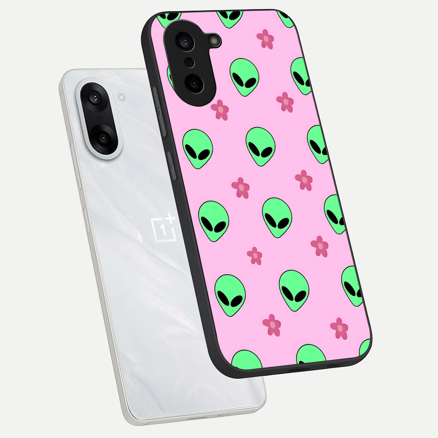  Cosmic Cute Crush phone case For Oneplus Nord CE5 showing premium glass back cover with detailed artwork