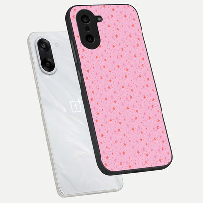 Cosmic Pink Sparkle phone case For Oneplus Nord CE5 showing premium glass back cover with detailed artwork