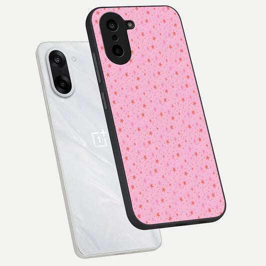  Cosmic Pink Sparkle phone case For Oneplus Nord CE5 showing premium glass back cover with detailed artwork