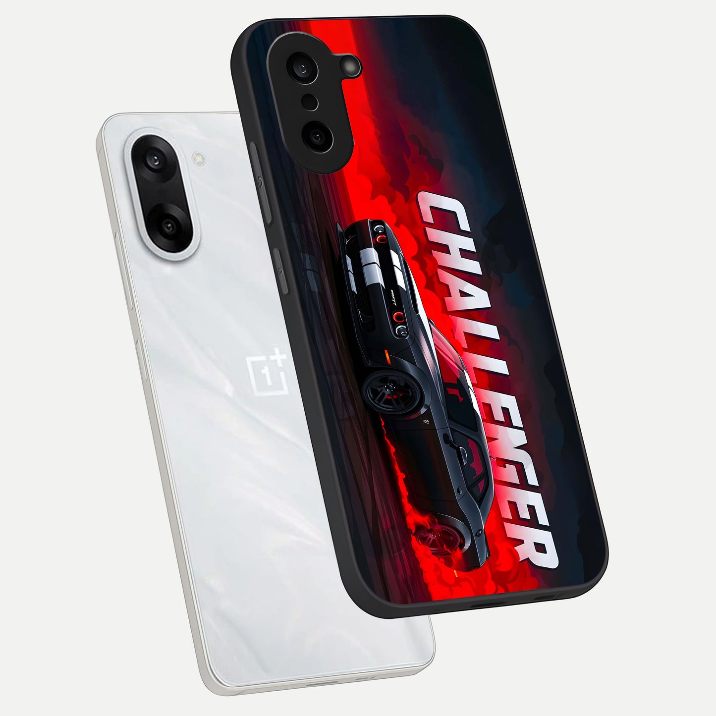  Crimson Challenger Fury phone case For Oneplus Nord CE5 showing premium glass back cover with detailed artwork