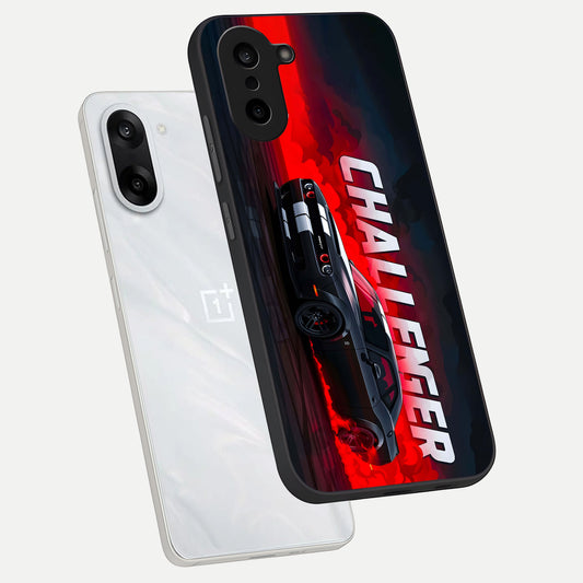  Crimson Challenger Fury phone case For Oneplus Nord CE5 showing premium glass back cover with detailed artwork