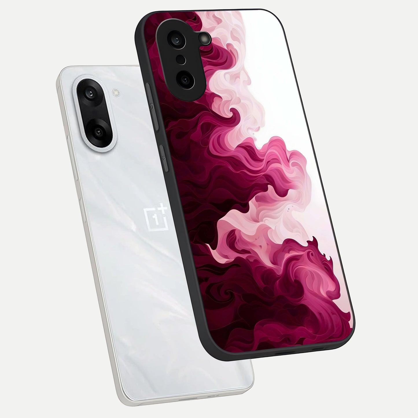  Crimson Wave Flow phone case For Oneplus Nord CE5 showing premium glass back cover with detailed artwork