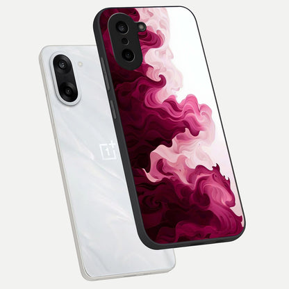  Crimson Wave Flow phone case For Oneplus Nord CE5 showing premium glass back cover with detailed artwork