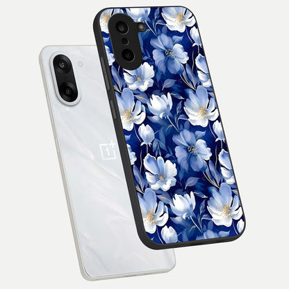  Cute Floral Patterns phone case For Oneplus Nord CE5 showing premium glass back cover with detailed artwork