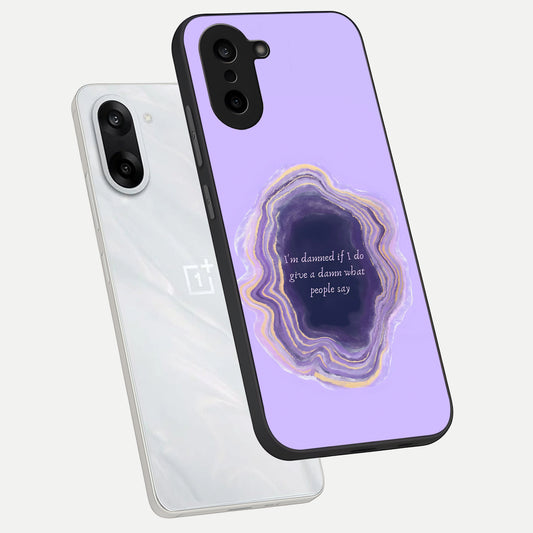  Damned People Quote phone case For Oneplus Nord CE5 showing premium glass back cover with detailed artwork