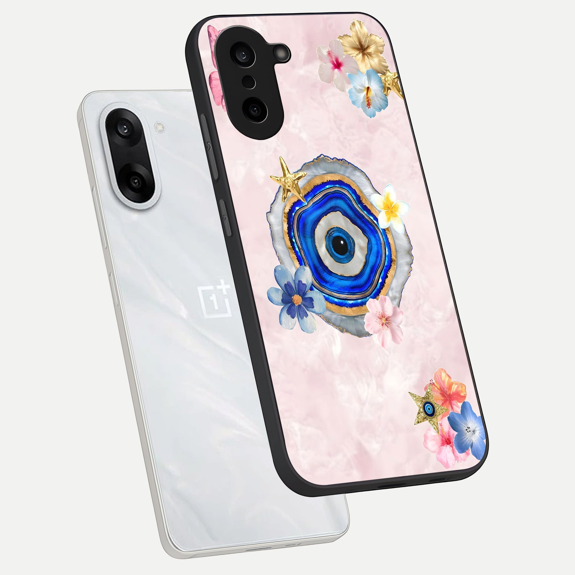  Divine Aura Bloom phone case For Oneplus Nord CE5 showing premium glass back cover with detailed artwork