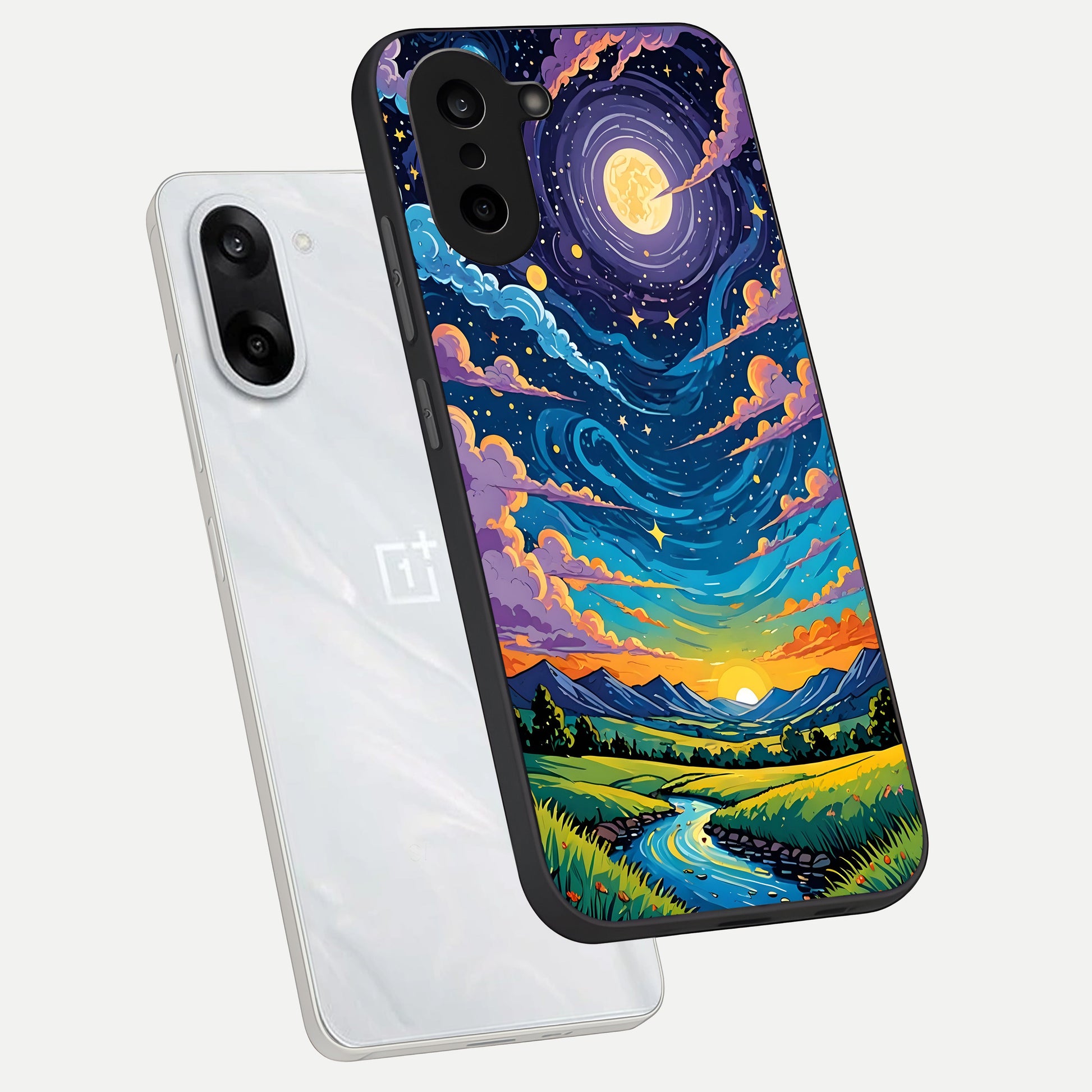  Dreamy Night Landscape phone case For Oneplus Nord CE5 showing premium glass back cover with detailed artwork