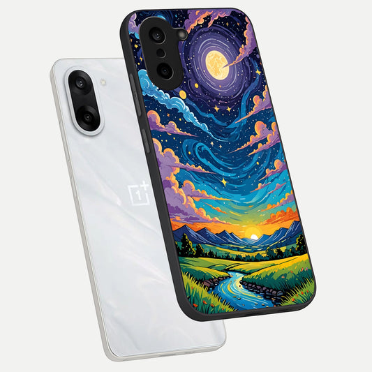  Dreamy Night Landscape phone case For Oneplus Nord CE5 showing premium glass back cover with detailed artwork