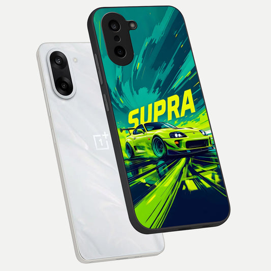  Electric Supra Thunder phone case For Oneplus Nord CE5 showing premium glass back cover with detailed artwork