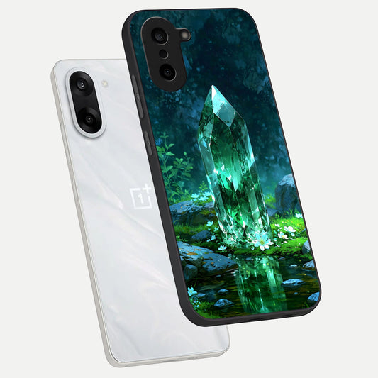  Emerald Light Crystal phone case For Oneplus Nord CE5 showing premium glass back cover with detailed artwork