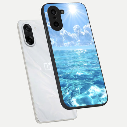  Endless Ocean Horizon phone case For Oneplus Nord CE5 showing premium glass back cover with detailed artwork