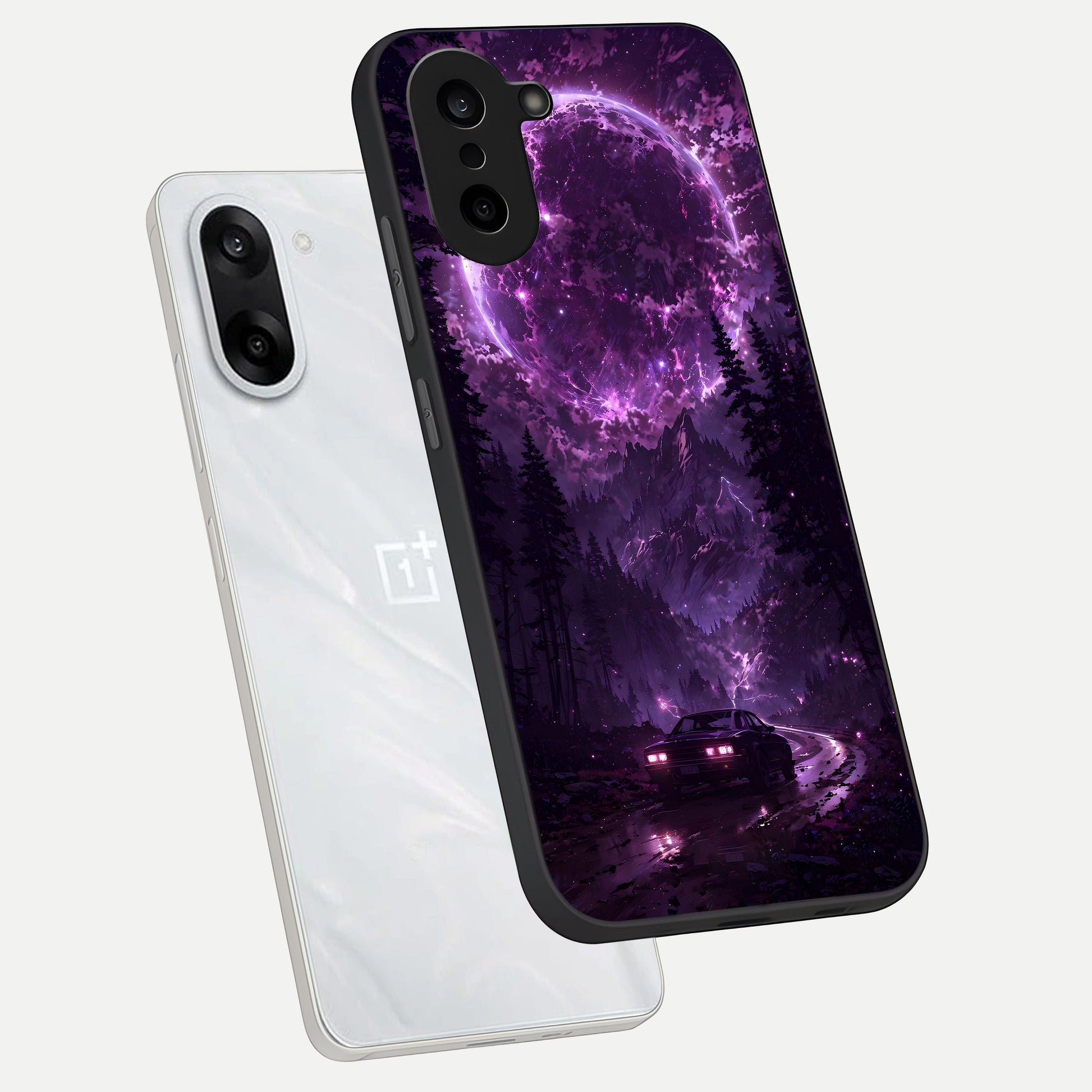  Eternal Cosmic Drive phone case For Oneplus Nord CE5 showing premium glass back cover with detailed artwork