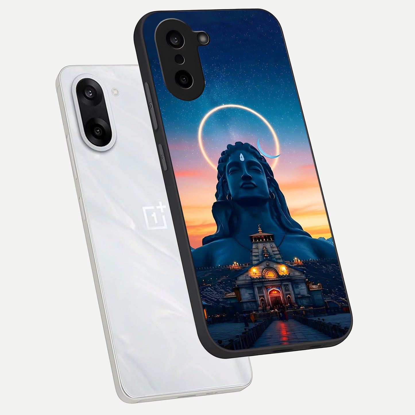  Eternal Shiva Aura phone case For Oneplus Nord CE5 showing premium glass back cover with detailed artwork